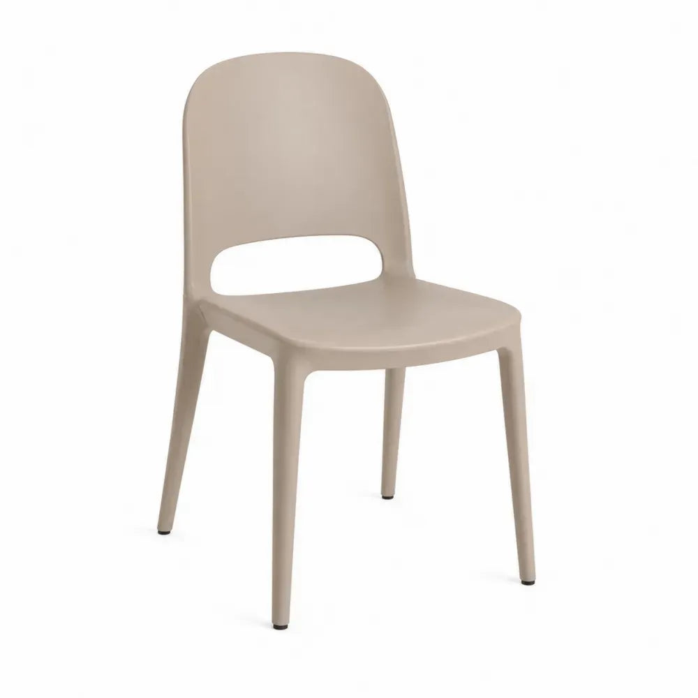 Esszimmerstuhl Küchenstuhl ohne Armlehnen PP Schalenform Beige Schwarz 46 x 52 x 82 cm