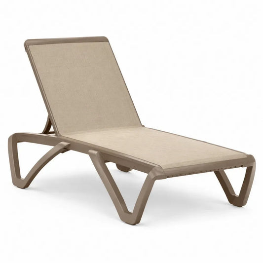 Sonnenliege Gartenliege rechteckig mit verstellbarer Rückenlehne Polypropylen PVC-beschichtetes Polyestergewebe Taupe Beige 190 x 71 x 100 cm